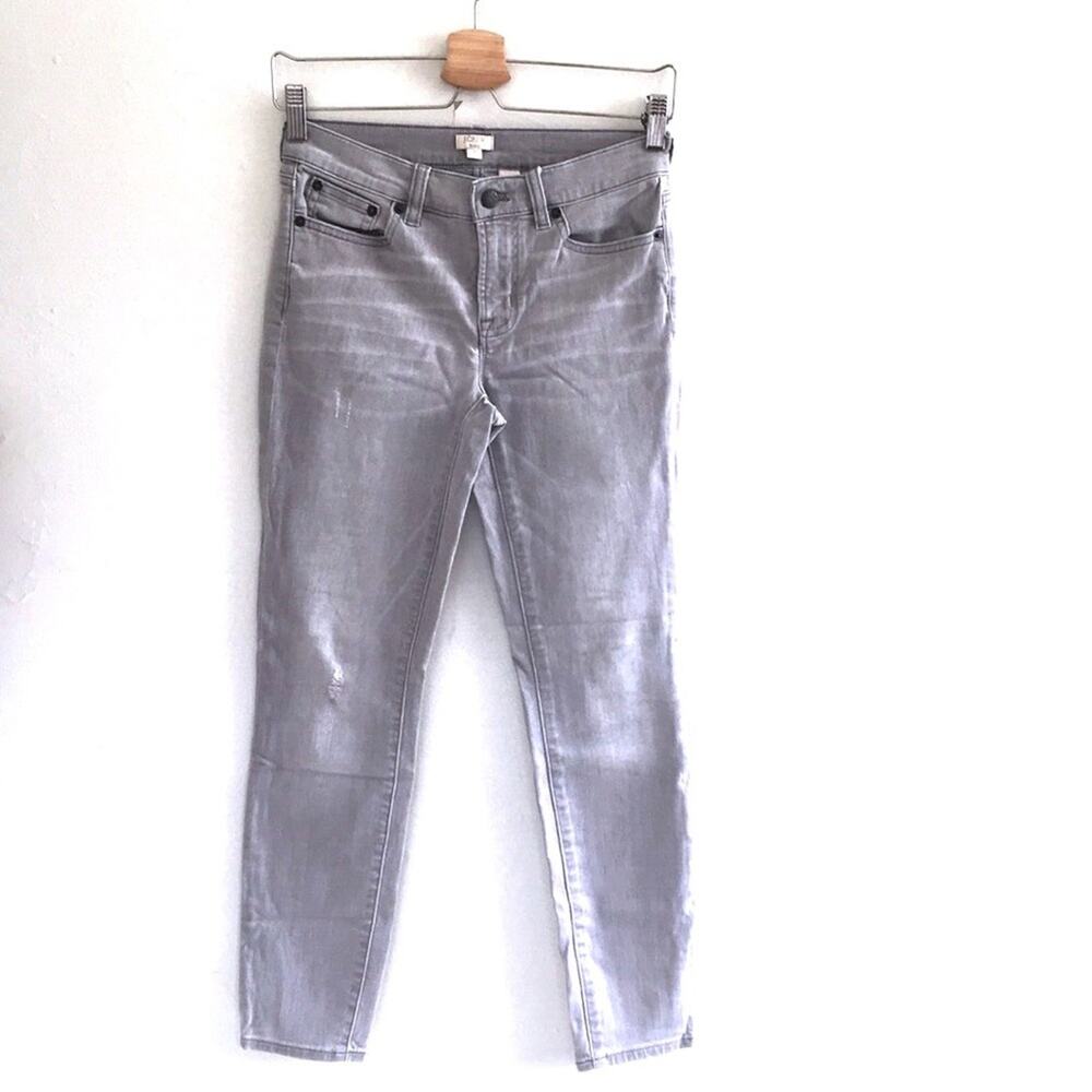 J. Crew women’s skinny jeans gray sz 26 distressed